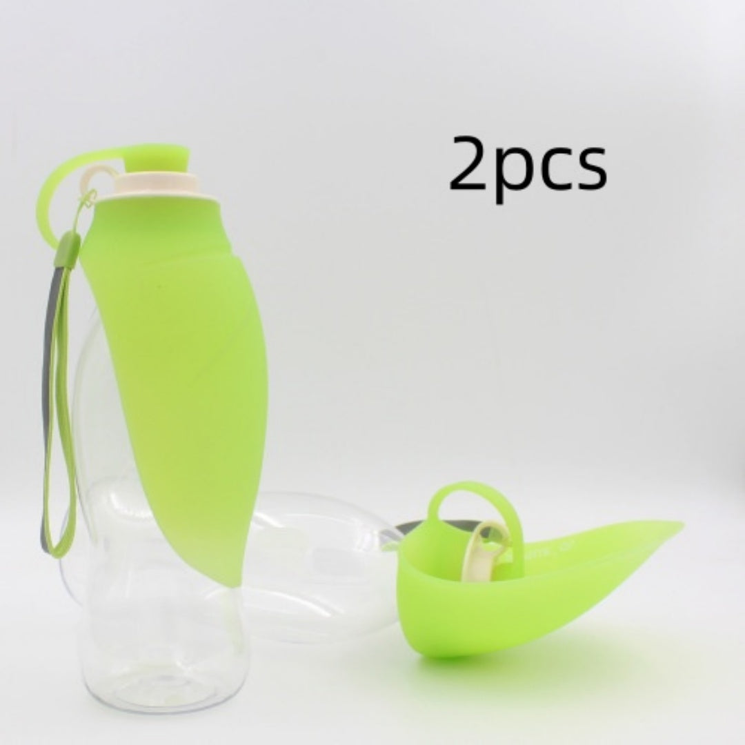 Portable Dog Water Bottle 580ml – Leakproof Flip Cup with Drinking Bowl