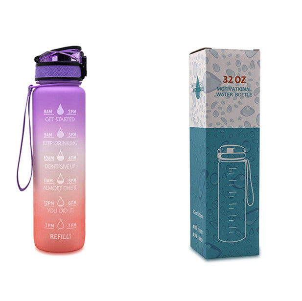 Motivational Water Bottle 1L – BPA-Free Tritan with Time Marker