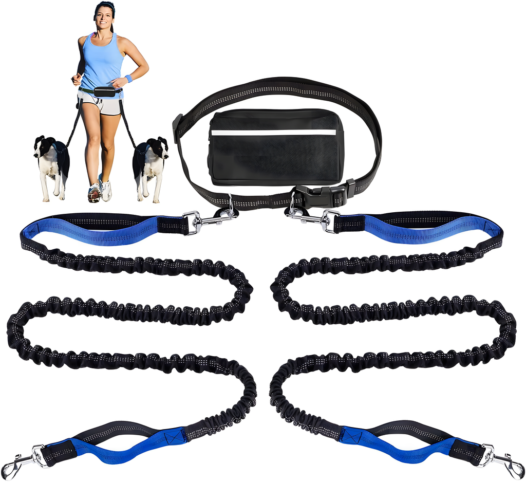 Reflective Pet Running Leash & Waist Pack Set – Hands-Free Dog Lead | HealthyLivi