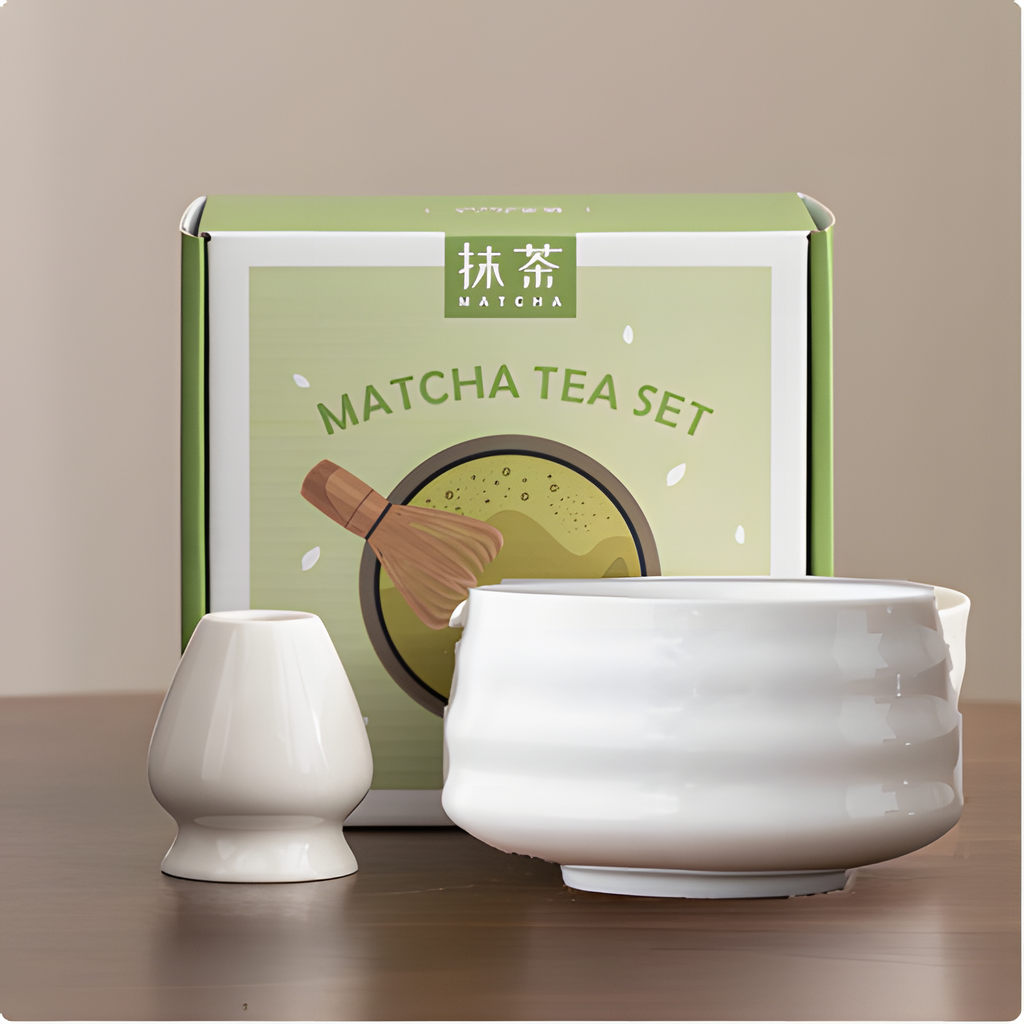 Ceramic Matcha Bowl – Japanese Teaware Set with Whisk Holder | HealthyLivi