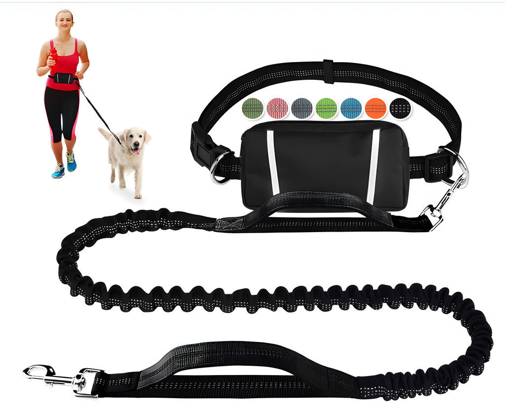 Reflective Pet Running Leash & Waist Pack Set – Hands-Free Dog Lead | HealthyLivi