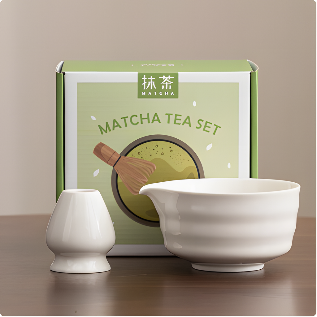Ceramic Matcha Bowl – Japanese Teaware Set with Whisk Holder | HealthyLivi