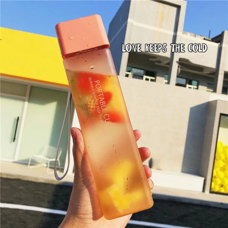 Creative Square Water Bottle 550ml – BPA-Free, Leakproof, Portable Sports & Travel Bottle