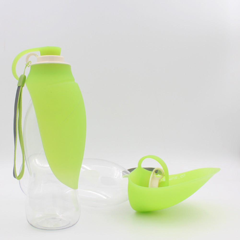 Portable Dog Water Bottle 580ml – Leakproof Flip Cup with Drinking Bowl