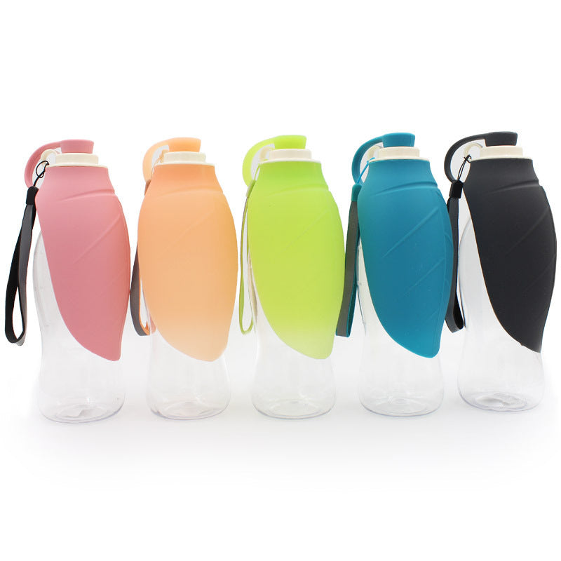 Portable Dog Water Bottle 580ml – Leakproof Flip Cup with Drinking Bowl