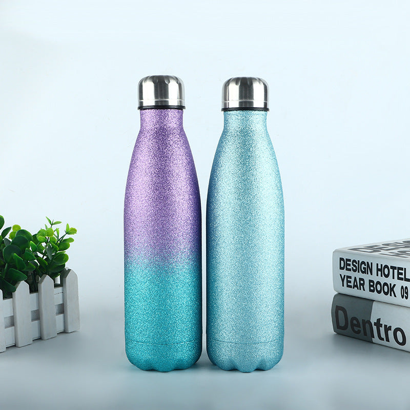 Glitter Vacuum Flask 500ml – 304 Stainless Steel, 12-24h Insulation