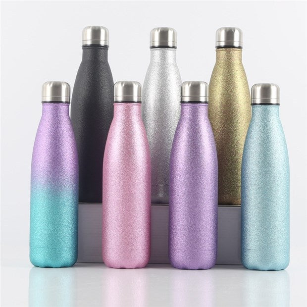 Glitter Vacuum Flask 500ml – 304 Stainless Steel, 12-24h Insulation