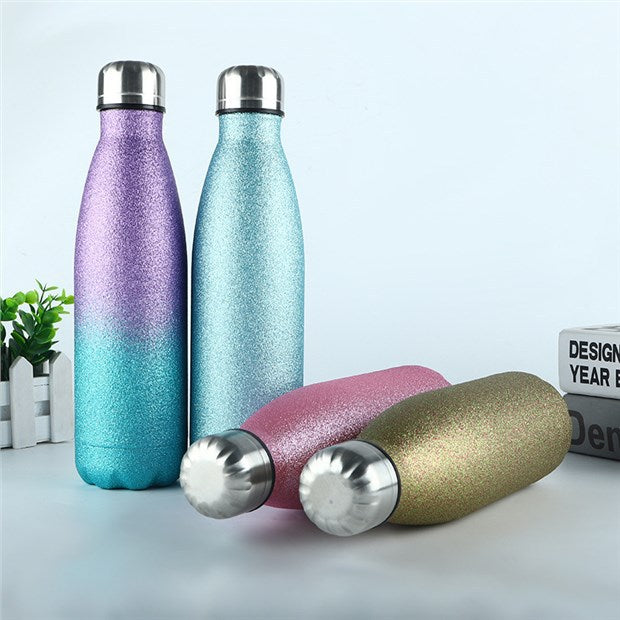 Glitter Vacuum Flask 500ml – 304 Stainless Steel, 12-24h Insulation