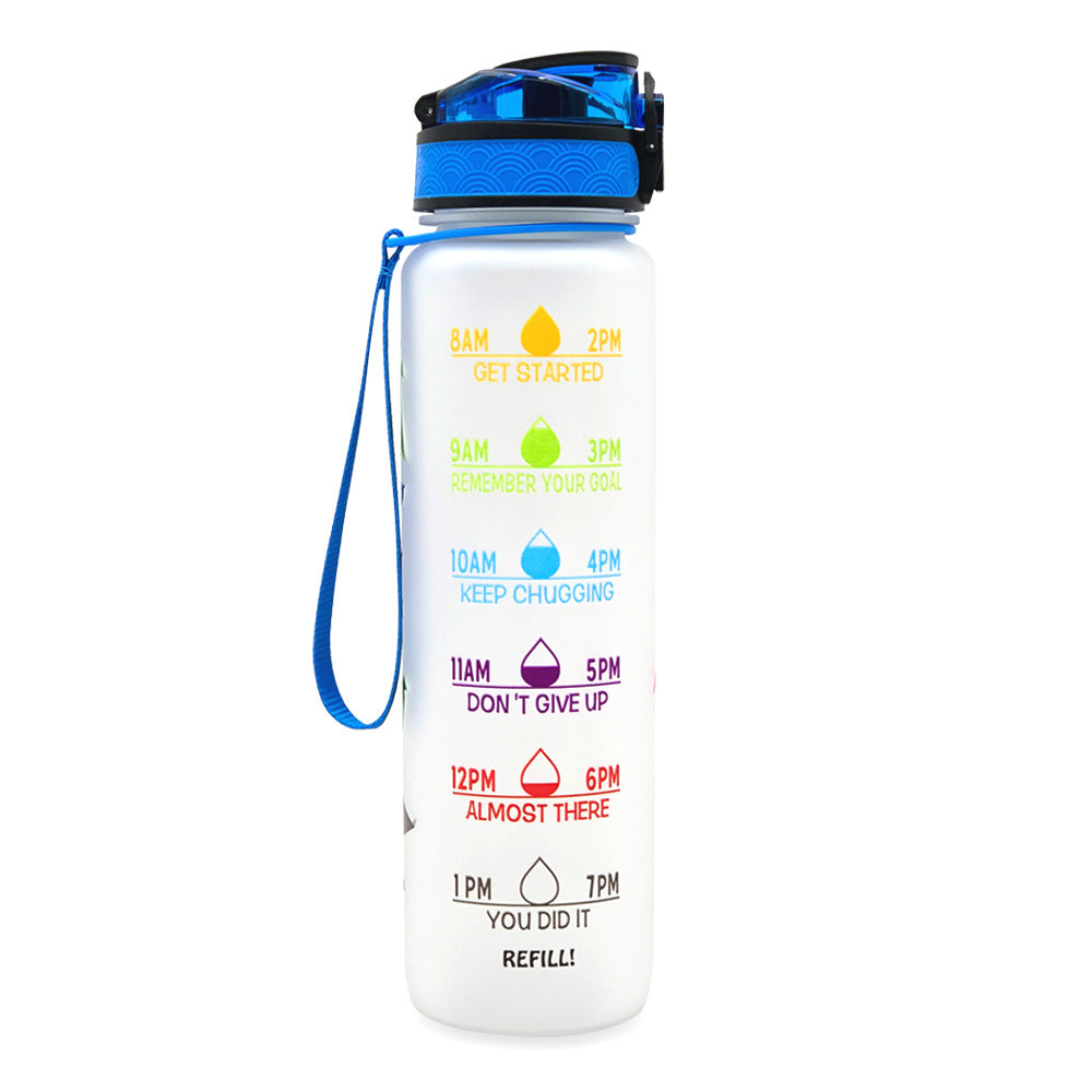 Motivational Water Bottle 1L – BPA-Free Tritan with Time Marker