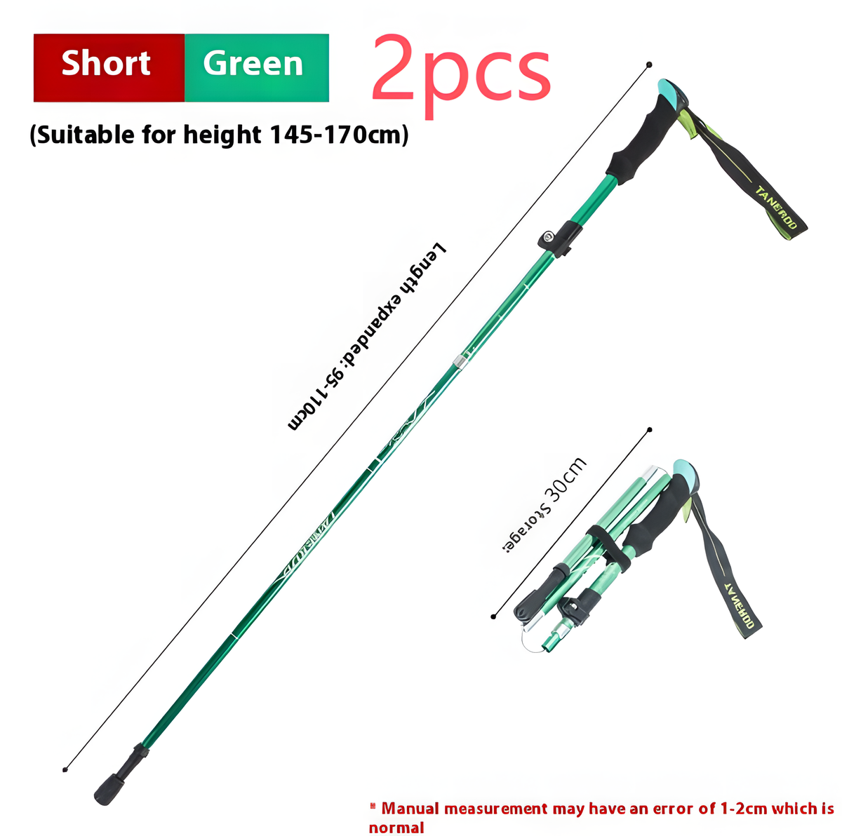 Foldable Alloy Telescopic Hiking Pole – Portable Trekking Alpenstock for Outdoor | HealthyLivi