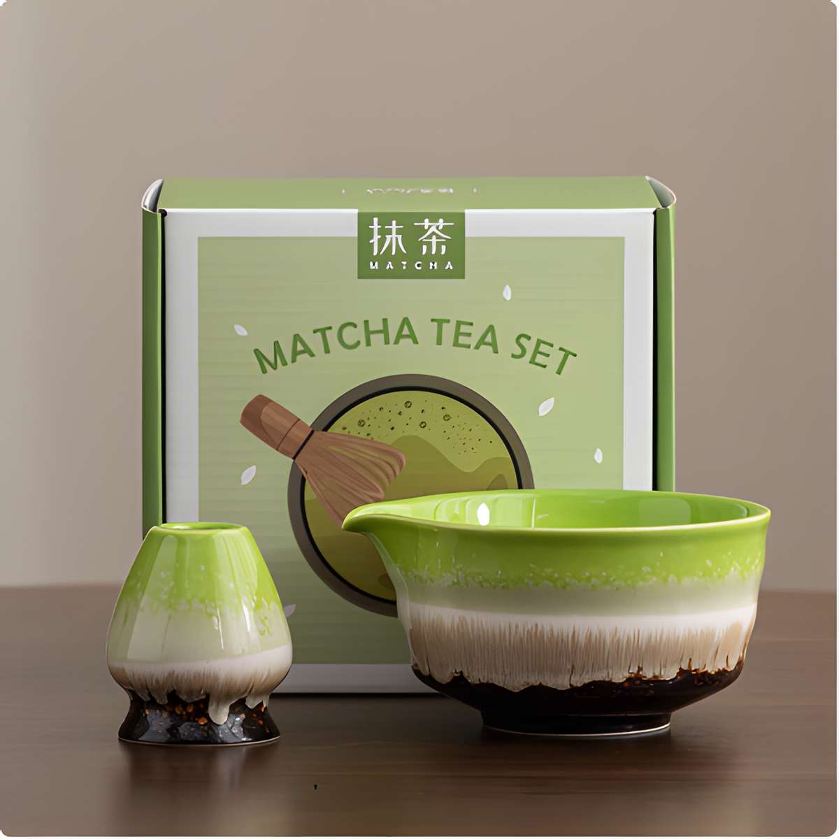Ceramic Matcha Bowl – Japanese Teaware Set with Whisk Holder | HealthyLivi