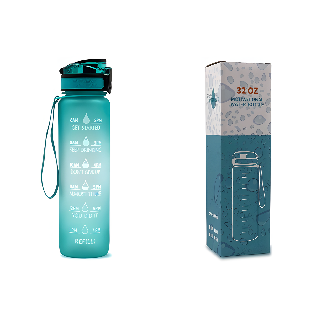 Motivational Water Bottle 1L – BPA-Free Tritan with Time Marker