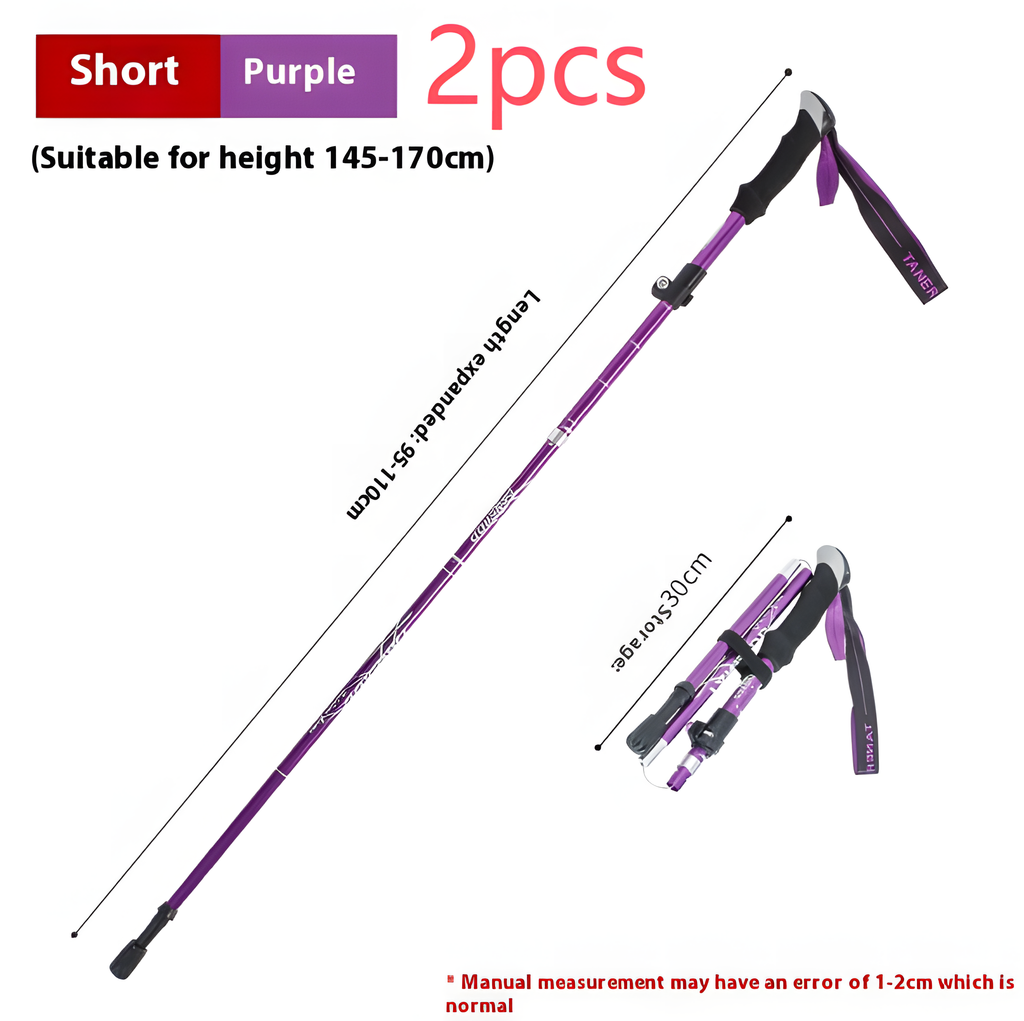Foldable Alloy Telescopic Hiking Pole – Portable Trekking Alpenstock for Outdoor | HealthyLivi
