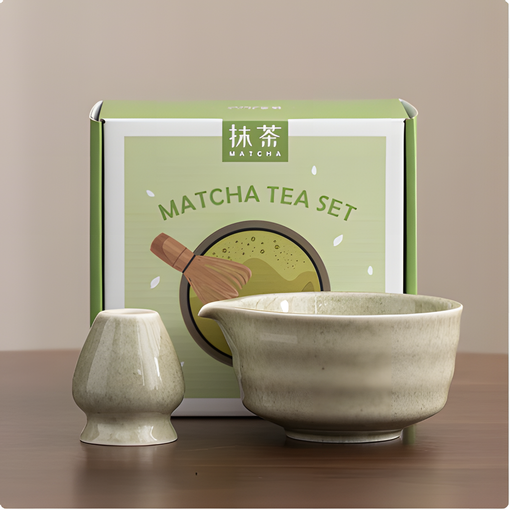 Ceramic Matcha Bowl – Japanese Teaware Set with Whisk Holder | HealthyLivi
