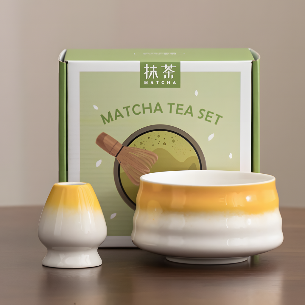 Ceramic Matcha Bowl – Japanese Teaware Set with Whisk Holder | HealthyLivi