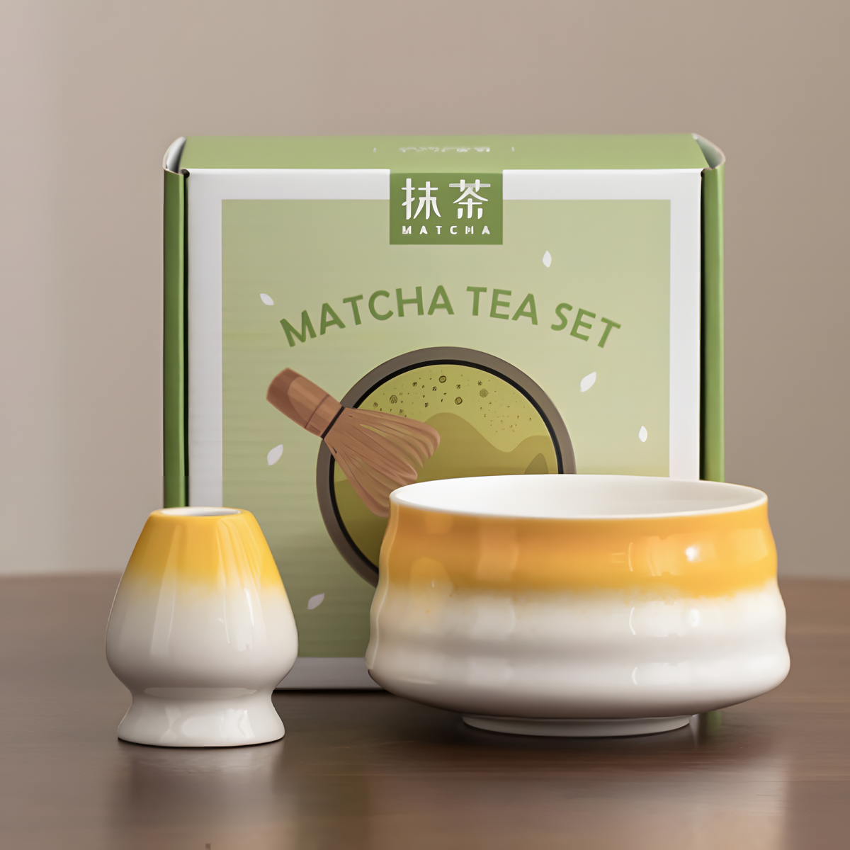 Ceramic Matcha Bowl – Japanese Teaware Set with Whisk Holder | HealthyLivi