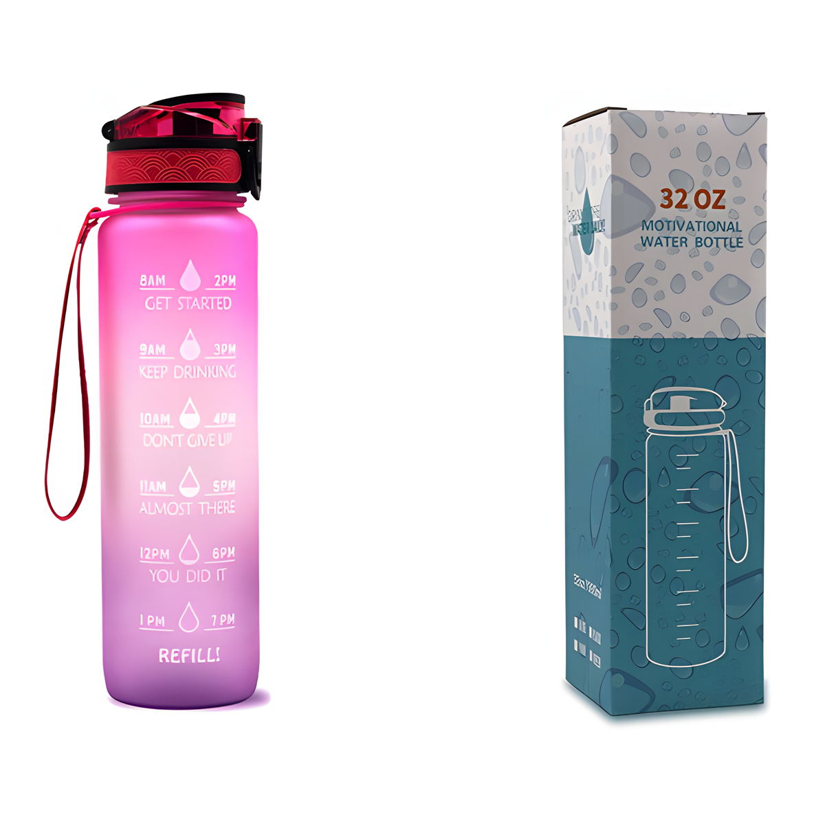 Motivational Water Bottle 1L – BPA-Free Tritan with Time Marker