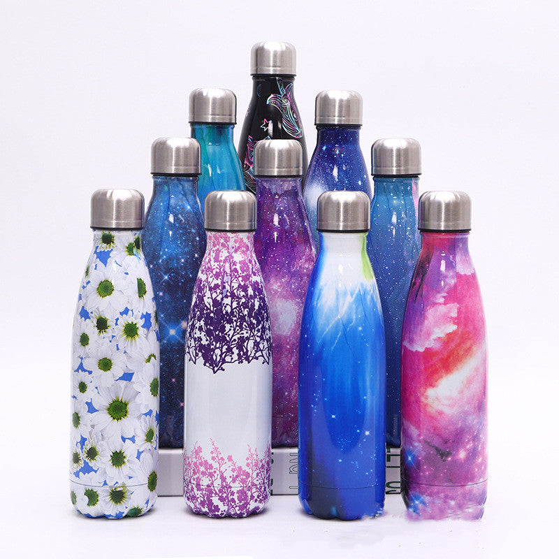 Slim Stainless Steel Cola Bottle 500ml – 12-24h Insulation, 9 Colors