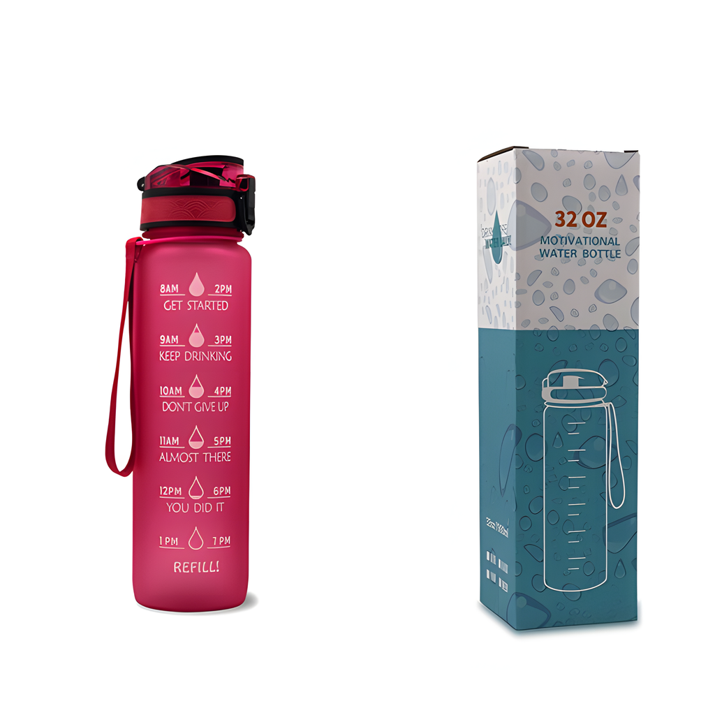 Motivational Water Bottle 1L – BPA-Free Tritan with Time Marker