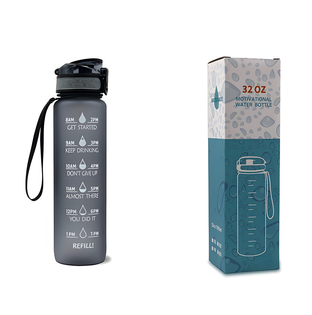 Motivational Water Bottle 1L – BPA-Free Tritan with Time Marker
