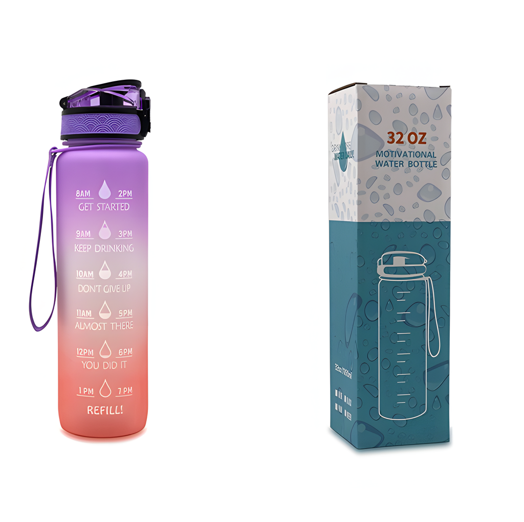 Motivational Water Bottle 1L – BPA-Free Tritan with Time Marker