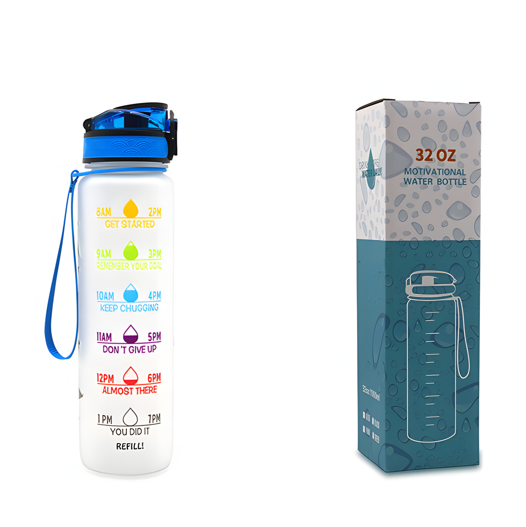 Motivational Water Bottle 1L – BPA-Free Tritan with Time Marker