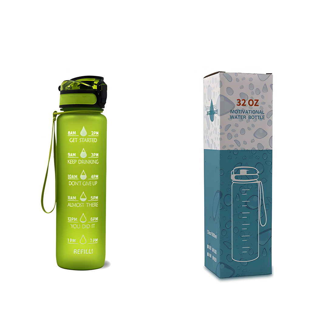 Motivational Water Bottle 1L – BPA-Free Tritan with Time Marker
