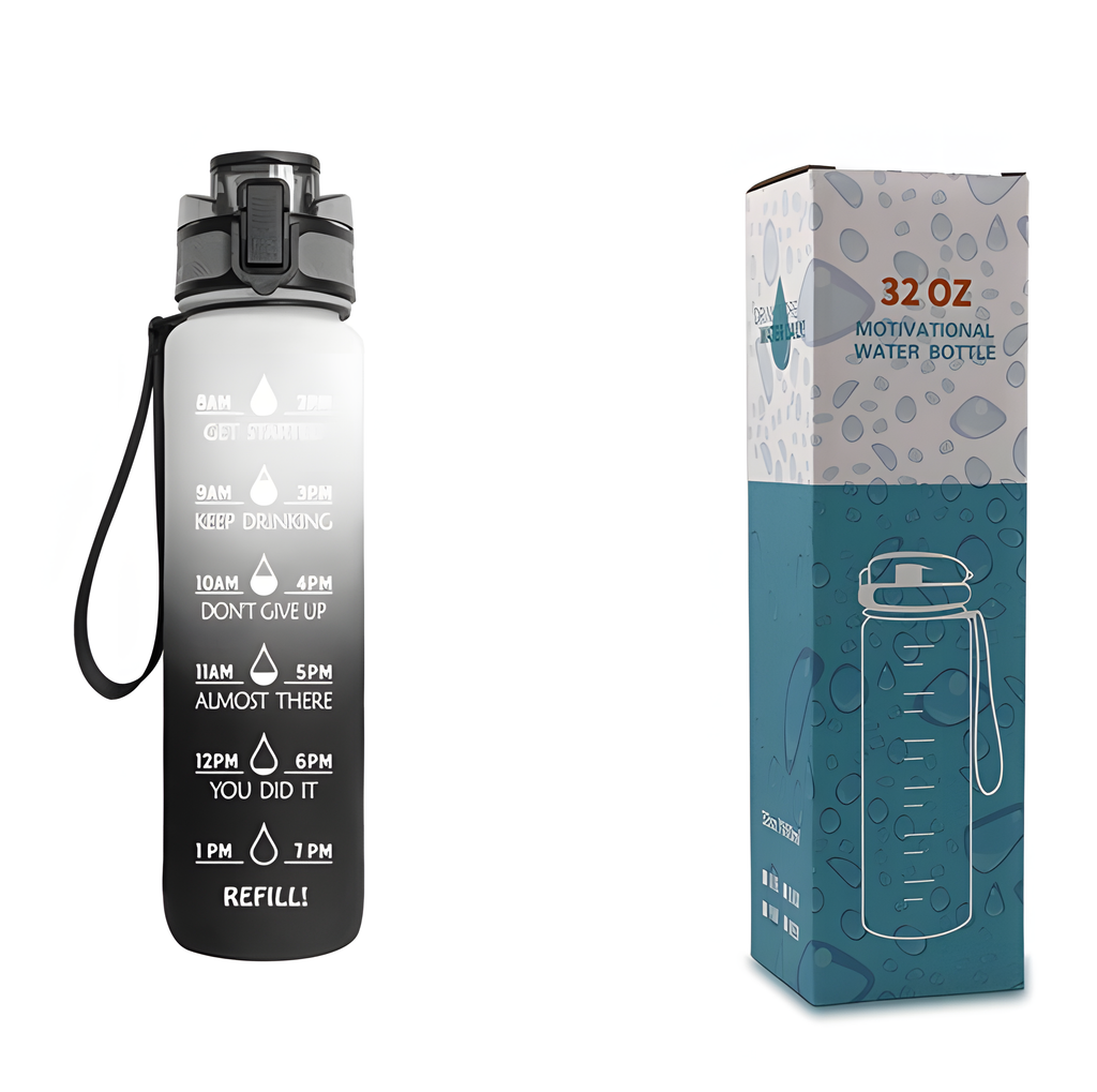 Motivational Water Bottle 1L – BPA-Free Tritan with Time Marker