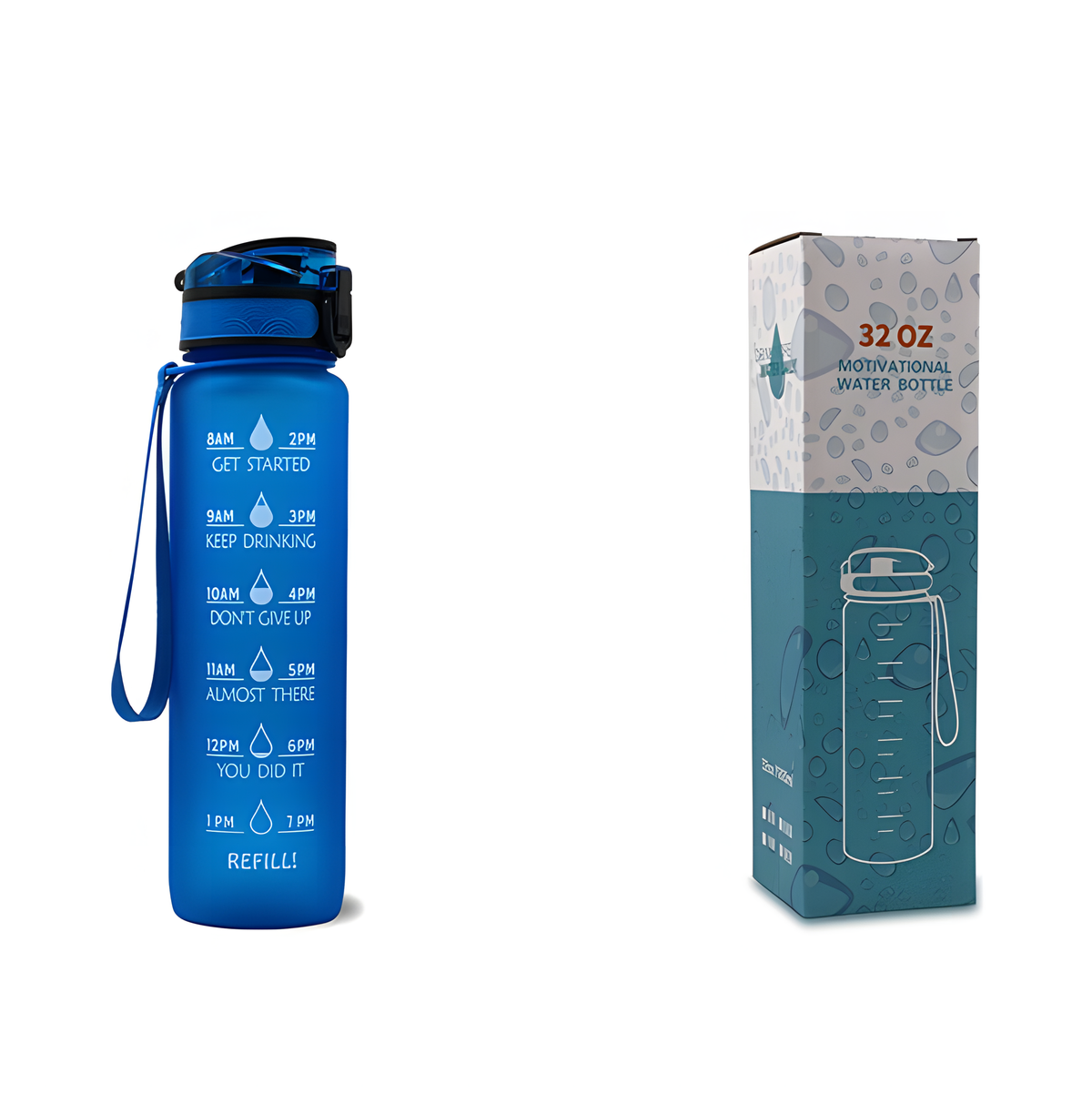 Motivational Water Bottle 1L – BPA-Free Tritan with Time Marker