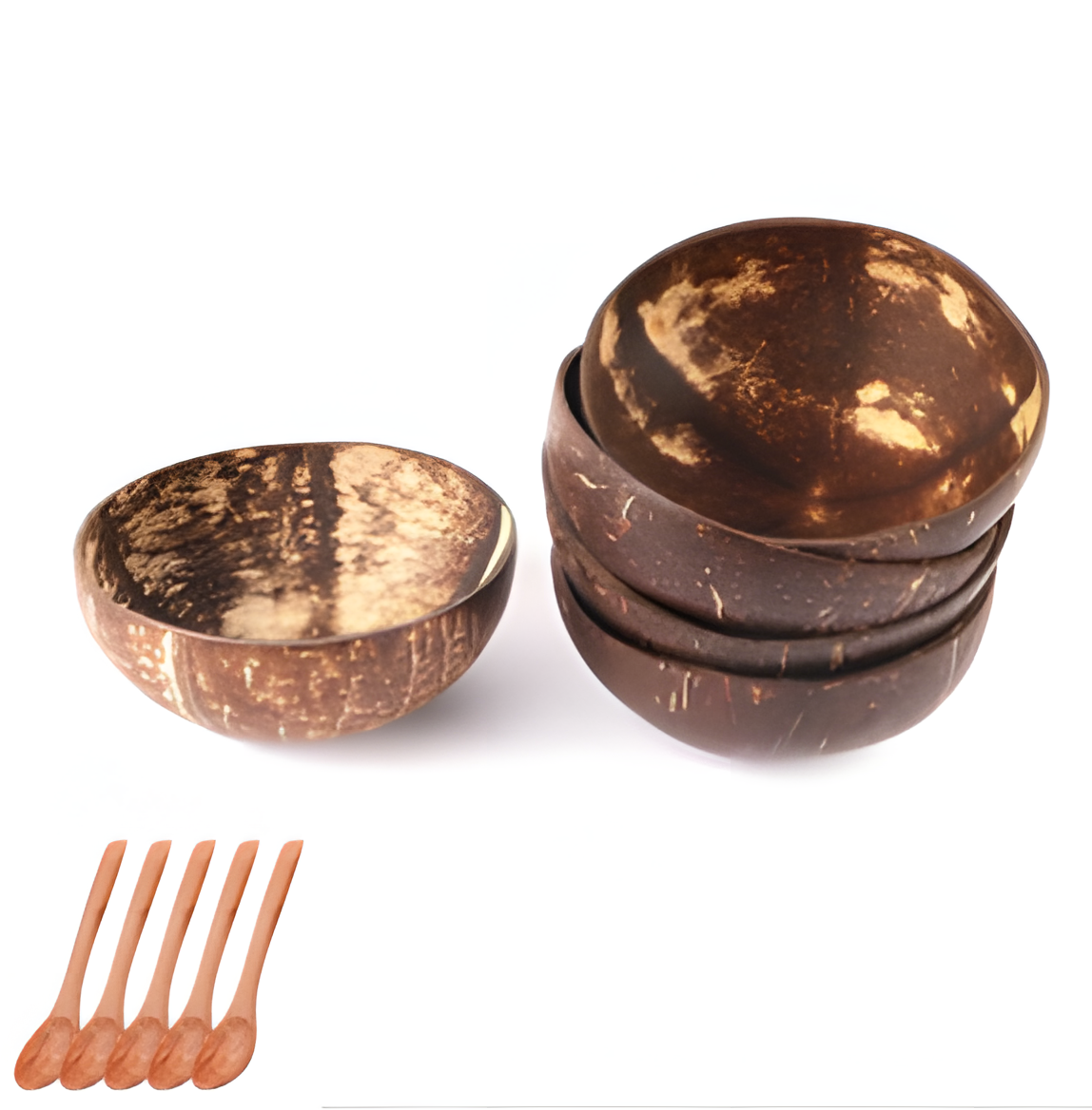 Natural Coconut Shell Bowl – Handcrafted with Optional Wooden Spoon | HealthyLivi