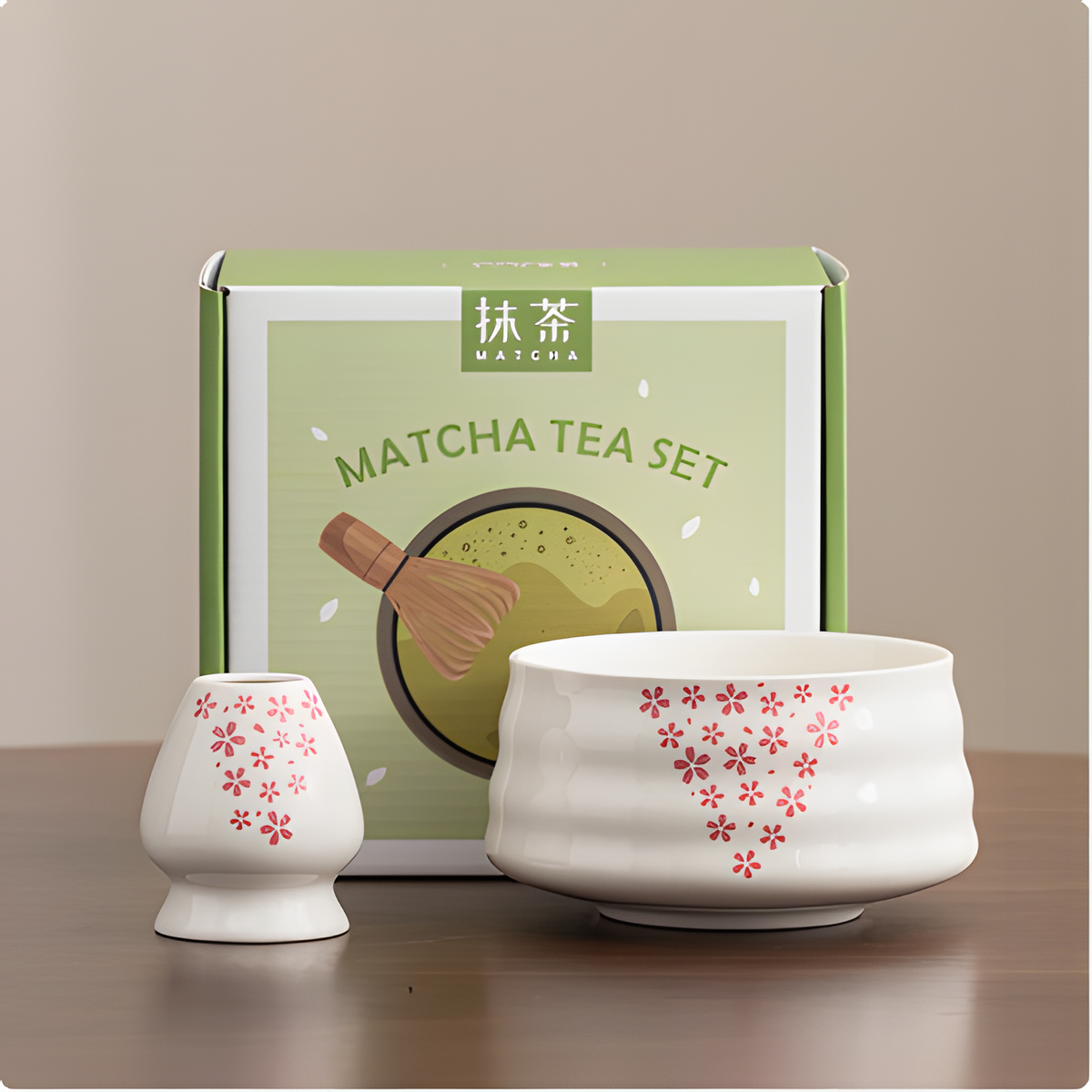 Ceramic Matcha Bowl – Japanese Teaware Set with Whisk Holder | HealthyLivi