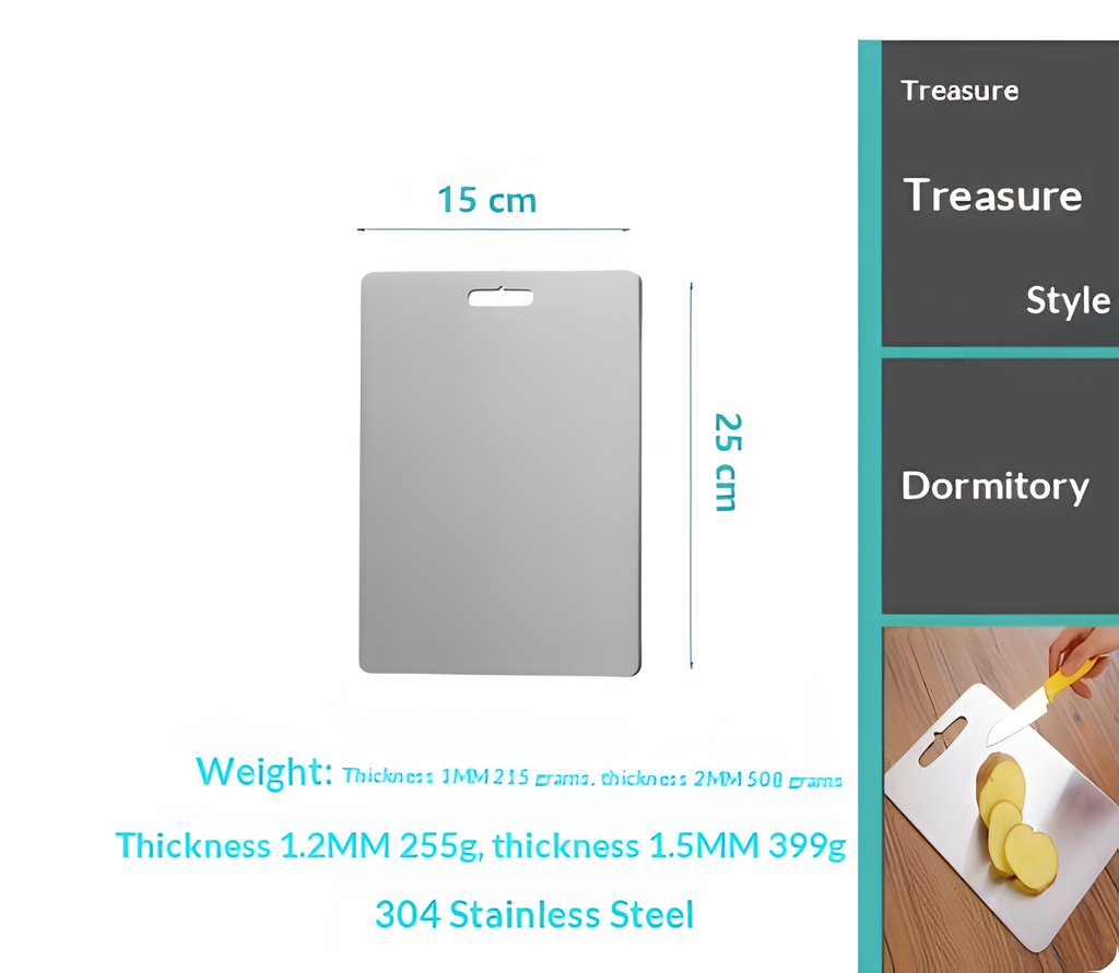 Stainless Steel Double-Sided Cutting & Kneading Board – Food Grade 304, BPA-Free