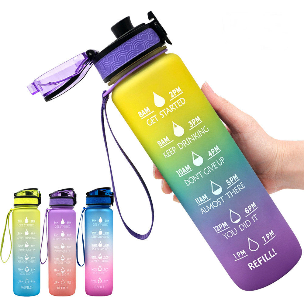Motivational Water Bottle 1L – BPA-Free Tritan with Time Marker