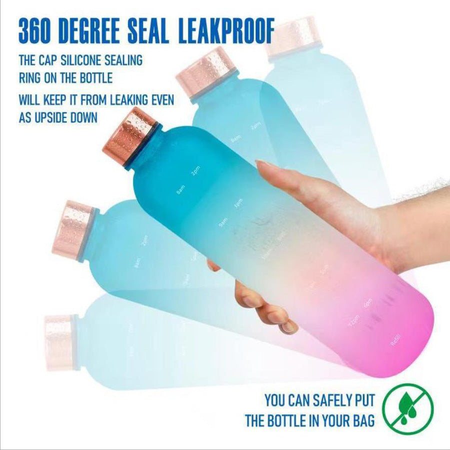 Frosted Gradient Sports Water Bottle 1L – BPA-Free Tritan with Handle