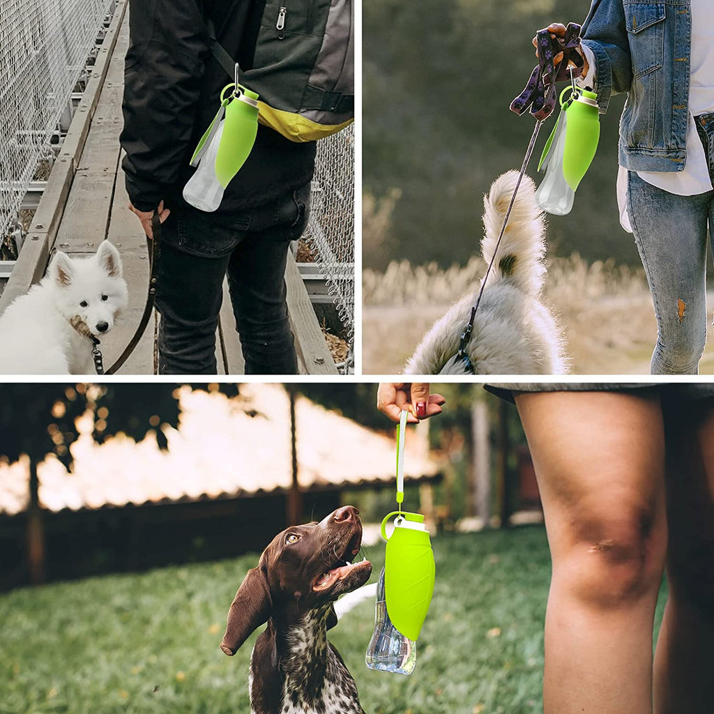 Portable Dog Water Bottle 580ml – Leakproof Flip Cup with Drinking Bowl