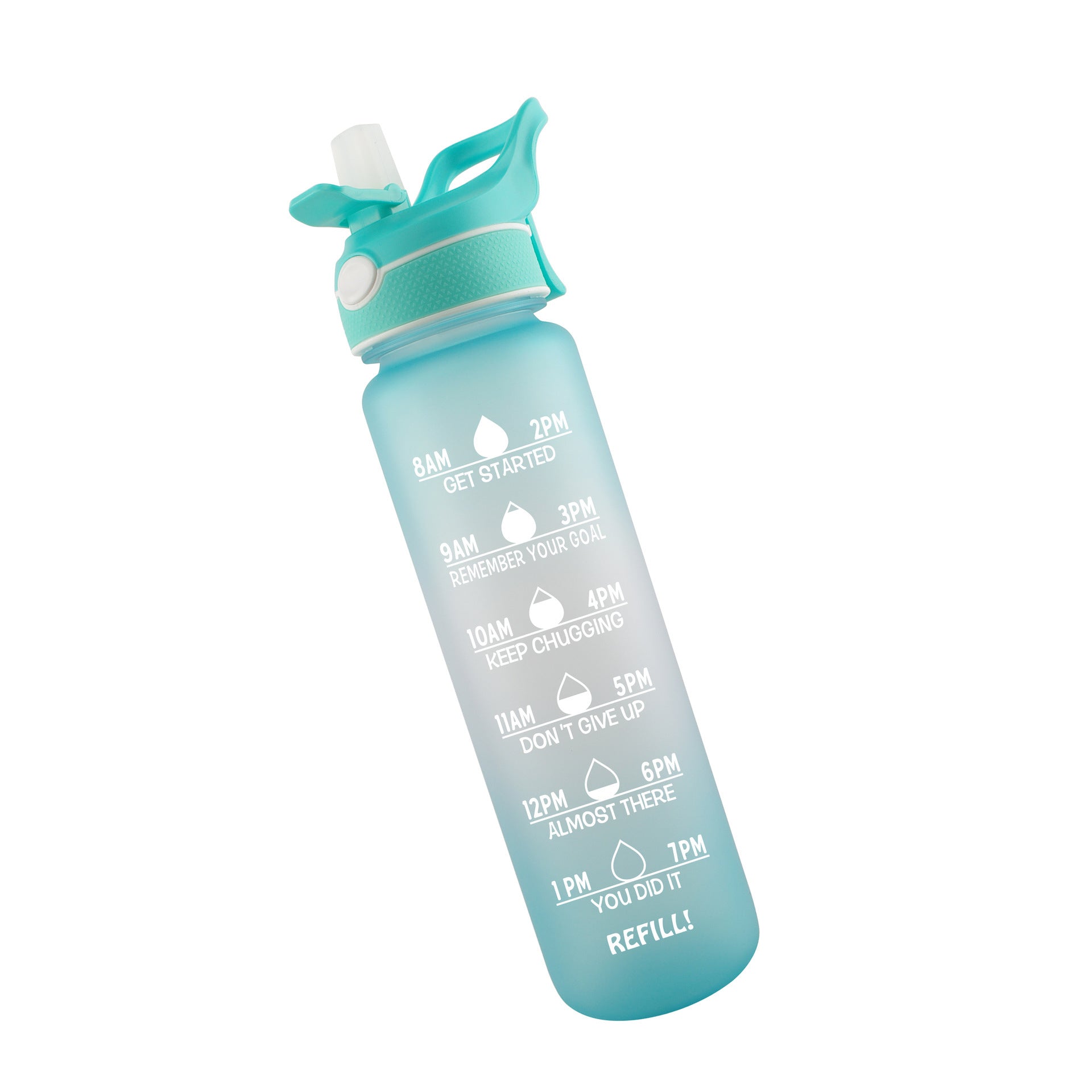 1000ml BPA-Free Sports Water Bottle with Straw & Time Marker