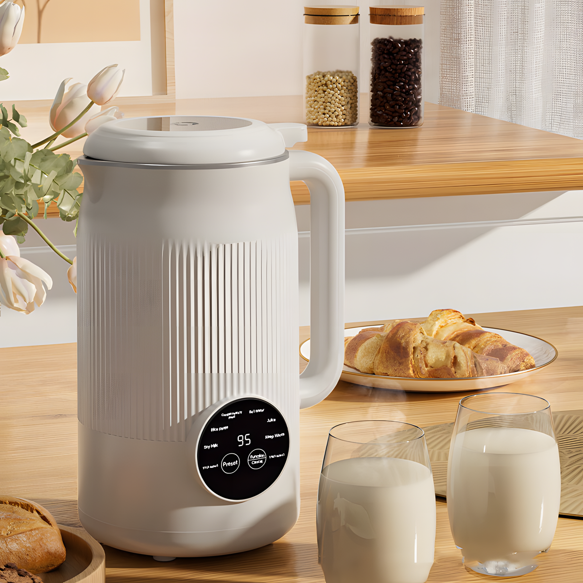 Automatic Soy Milk Maker – 1200ml, 800W, CE Certified | Multifunction Plant Milk Machine