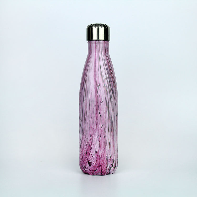 Wood Grain Stainless Steel Thermos 500ml – 304 Steel, 12-24h Insulation