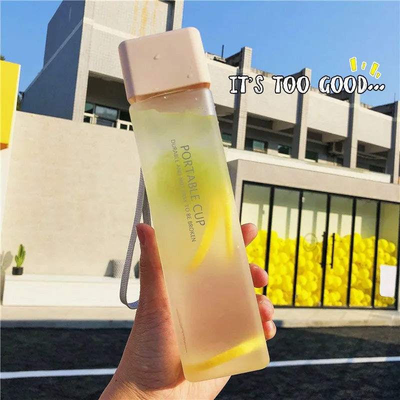Creative Square Water Bottle 550ml – BPA-Free, Leakproof, Portable Sports & Travel Bottle