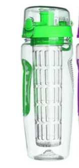 Fruit Infuser Water Bottle (32oz/1L) – BPA-Free Tritan, Leakproof Sport Design