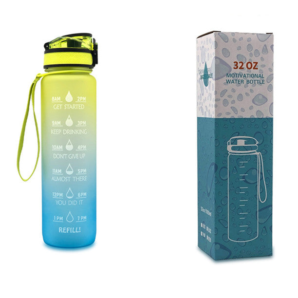 Motivational Water Bottle 1L – BPA-Free Tritan with Time Marker