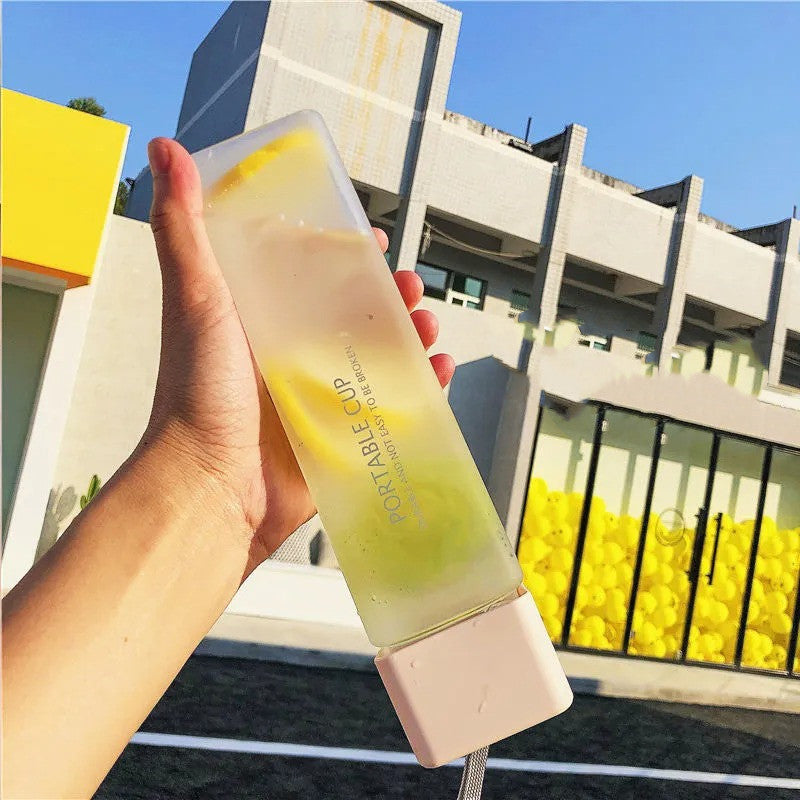 Creative Square Water Bottle 550ml – BPA-Free, Leakproof, Portable Sports & Travel Bottle