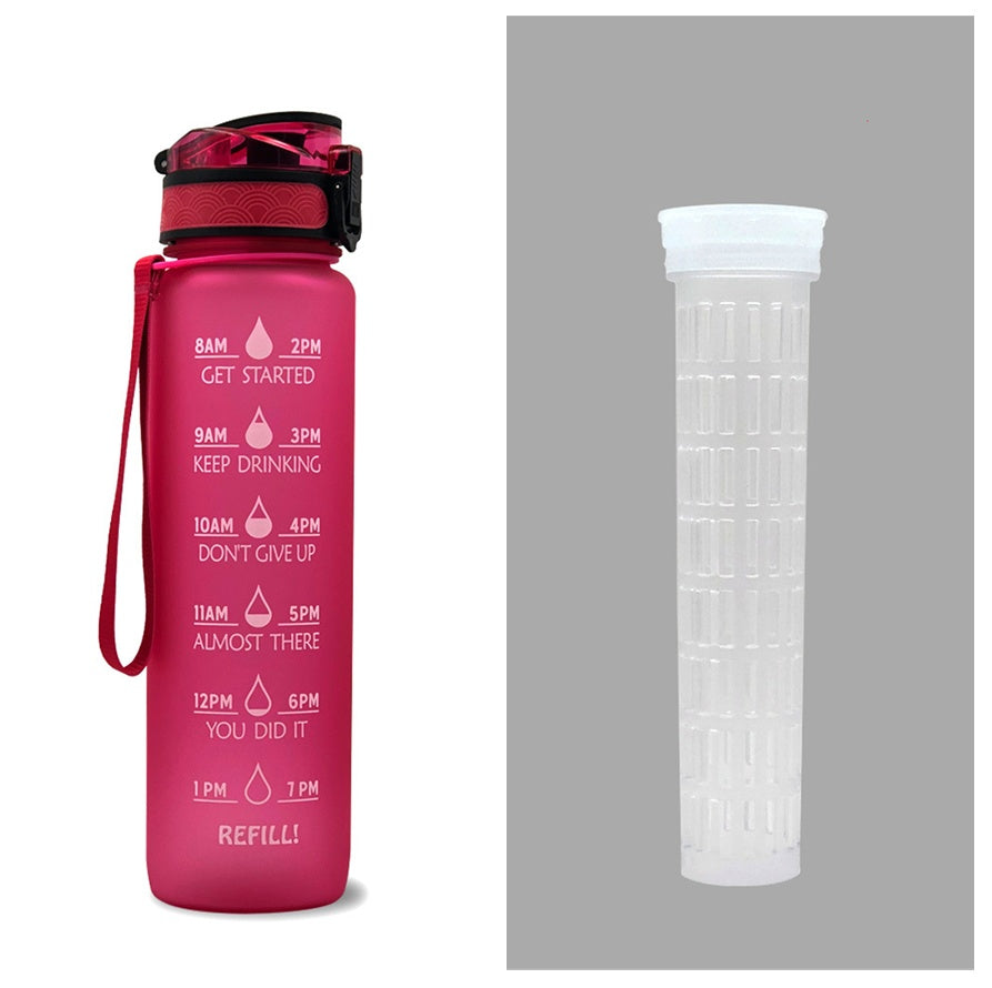 Motivational Water Bottle 1L – BPA-Free Tritan with Time Marker