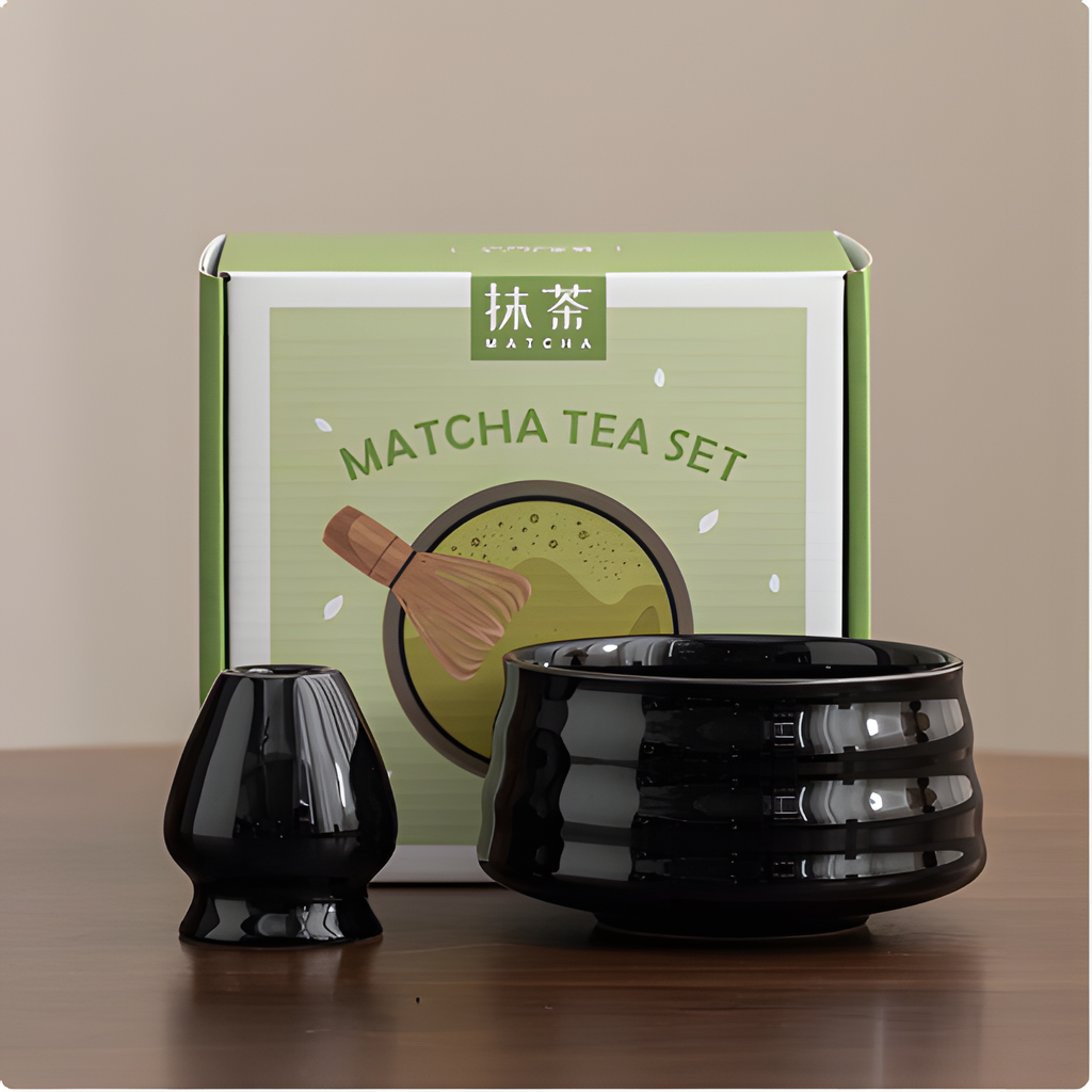 Ceramic Matcha Bowl – Japanese Teaware Set with Whisk Holder | HealthyLivi