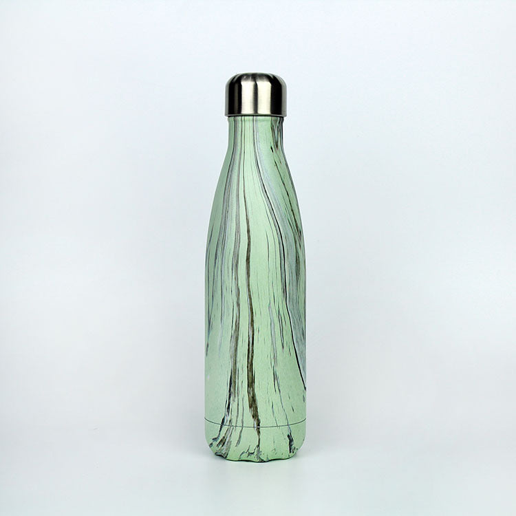 Wood Grain Stainless Steel Thermos 500ml – 304 Steel, 12-24h Insulation