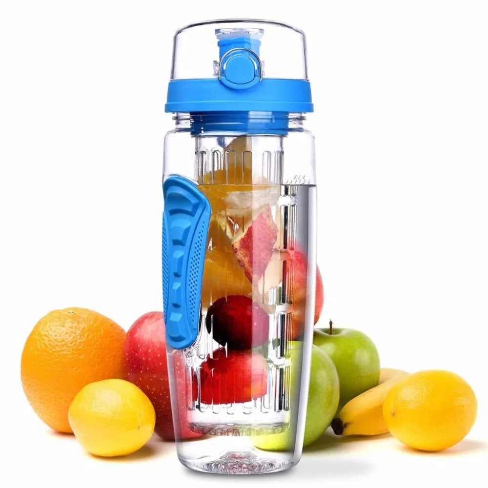 Fruit Infuser Water Bottle (32oz/1L) – BPA-Free Tritan, Leakproof Sport Design
