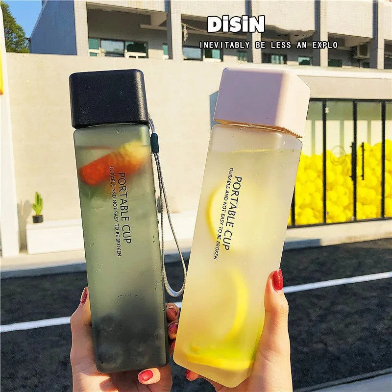 Creative Square Water Bottle 550ml – BPA-Free, Leakproof, Portable Sports & Travel Bottle