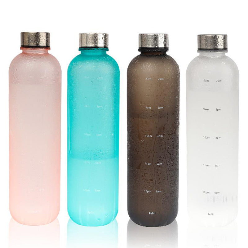 Frosted Gradient Sports Water Bottle 1L – BPA-Free Tritan with Handle