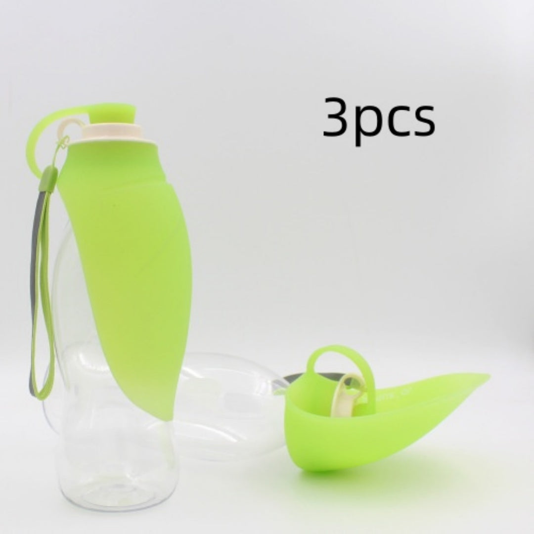 Portable Dog Water Bottle 580ml – Leakproof Flip Cup with Drinking Bowl