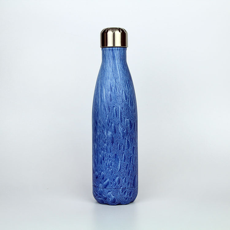 Wood Grain Stainless Steel Thermos 500ml – 304 Steel, 12-24h Insulation